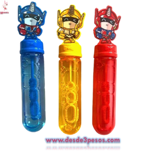 Blister de 3 burbujas de agua tapa figura de Robot 14cm De alto