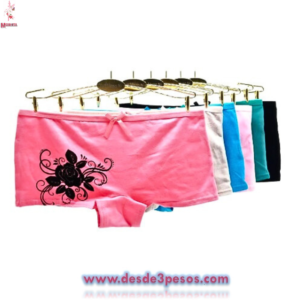 Bolsa con 12 pza. Bóxer Juvenil algodón con licra en colores talla 12 a la 16 aprox. Costo Unit.$13