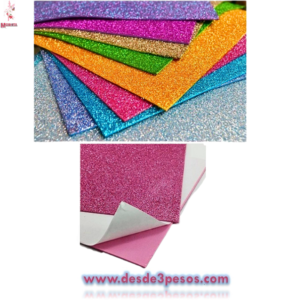 Paquete con 10 hojas Fomi Diamantado con Pegol 20 x 30cm.