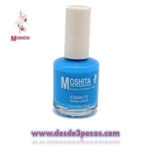 Esmalte para Uñas MOSHITA Color AZUL PASTEL con 15 ml.