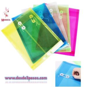 Folder de Plastico en colores Lisos 32.5 x 24cm.