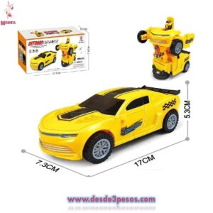 Carro Transformable Deform Sports Con Luz Y Sonido 16 x 8cm. Medidas transformar
