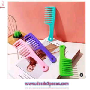 Paquete con 12 Peine Jumbo de Plástico para cabello rizado 24 x 7cm.
