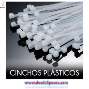 Paquete De 100 Piezas de Cinchos de Plastico Blanco 2.5mm x 20cm.