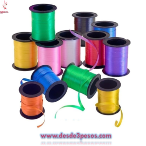 Rollo de Liston Curli 10 mts. En varios colores 6 x 5cm. Caja con 24 pza. Precio por 1pza.