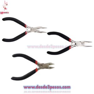 Blíster de 3 Pinzas Herramienta mango antiderrapante 3 piezas punta y corte, corte diagonal y electricista