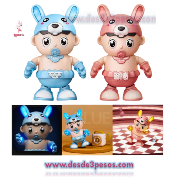 Bebe Bailarin Luz y Sonido Ocupa 2 pilas AA no incluidas 23 x 14 cm. - Imagen 2