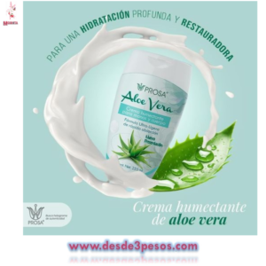 Crema para manos PROSA , ALOE VERA humectante para manos y cuerpo 255ML.
