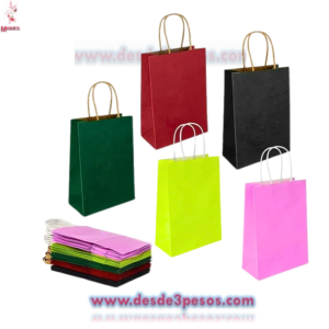 Bolsa de Regalo Papel Kraft EXTRAGRANDE en colores lisos con Asas 42 x 31 cm.