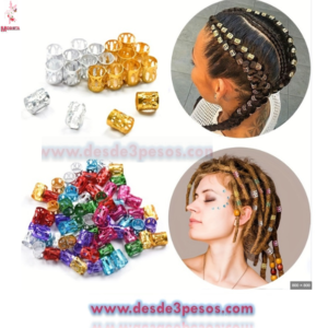 Bolsa Con 45 Anillos Metalizados en color Adorno para Cabello