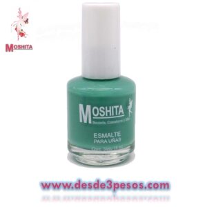 Esmalte para uñas Moshita en color verde agua 15ml.