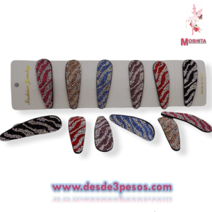 Tira de 6 Cucas Rellenas en Pedreria 6 colores 8cm. De largo
