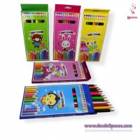 Cajas de 12 Colores Triangulares Punta Gruesa Color Pencil 19cm