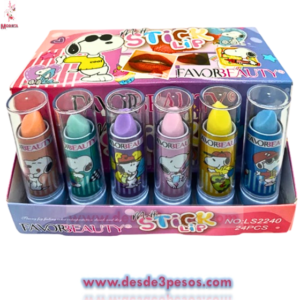 Labial mágico con Aroma FAVORBEAUTY Caja con 24 pza.