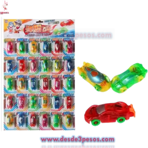 Planilla con 25 Carritos De Carreras 5 x 2 cm. En colores Costo Unitario $2.75