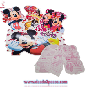 Postal de Figura Animada con Frases de Amor al reverso con Dedicatoria 33.5 x 17 cm.