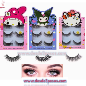 Set de 3 Par de Pestañas FAVORBEAUTY 3 Presentaciones 3D 15 X 9 cm.