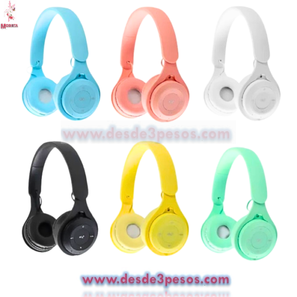Audifonos de Diadema Inalambrinca Plegable en colores 17 x 18.5cm. - Imagen 2