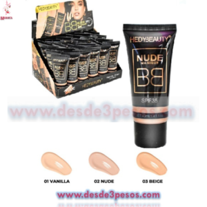 Caja con 24 pzs Base para Maquillaje Liquido BB SPF35 FAVOR BEAUTY 40 ml. Costo Unit. $7.31