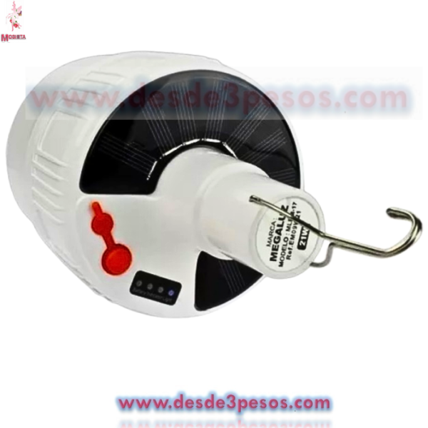 Foco Led Portatil Recargable, Solar 12W. 17 X 9 cm. MEGALUZ - Imagen 2