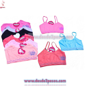 Top Infantil 4 -8 aprx. Tela Microfibra ajustable en colores