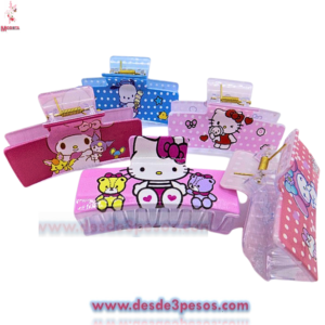 Pinza Cabello Cuadrada de Personajes Infantiles 8.5 x 4 cm.