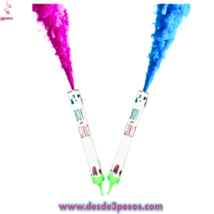 Vela Chispero y Vela de Humo, 2 en 1, Revelacion de Genero tono Azul 15cm. De alto