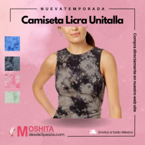 Camiseta Deportiva Licra unitalla en colores teñido anudado como foto