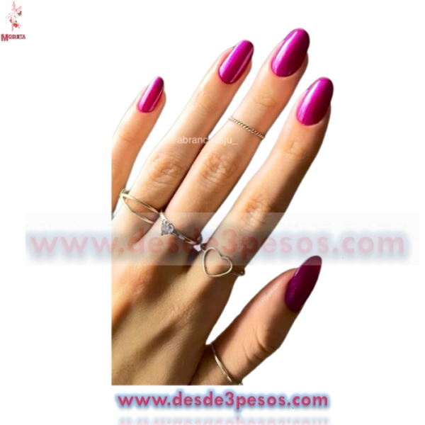 Esmalte Moshita en color Rosa Fuerte metálico   15ml. - Imagen 2