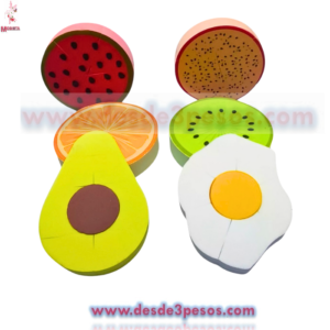 Esponja Para Maquillaje FAVORBEAUTY Frutal 4 modelos tipo quesitos 8 cm. Y 6 cm.