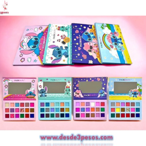 Paleta de Sombras FAVOR BEAUTY STITCH 18 Tonos Matte y glitter 4 presentaciones 21 x 16.5 cm.