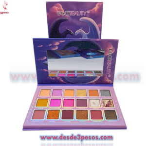 Paleta de Sombras FAVOR BEAUTY DRAGON 18 Tonos Matte y glitter 4 presentaciones 21 x 16.5 cm.