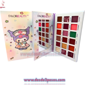 Paleta de Sombras FAVOR BEAUTY PERSONAJES  18 Tonos Matte y glitter 4 presentaciones 21 x 16.5 cm.