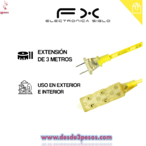 Extension en color amarillo 3M FX con 3 contactos