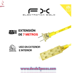 Extension en color amarillo 7M FX con 3 contactos