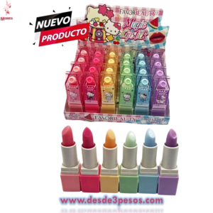 Caja con 24 Labial Mágico en 6 tonos FAVOR BEAUTY 8.5 X 2 cm.