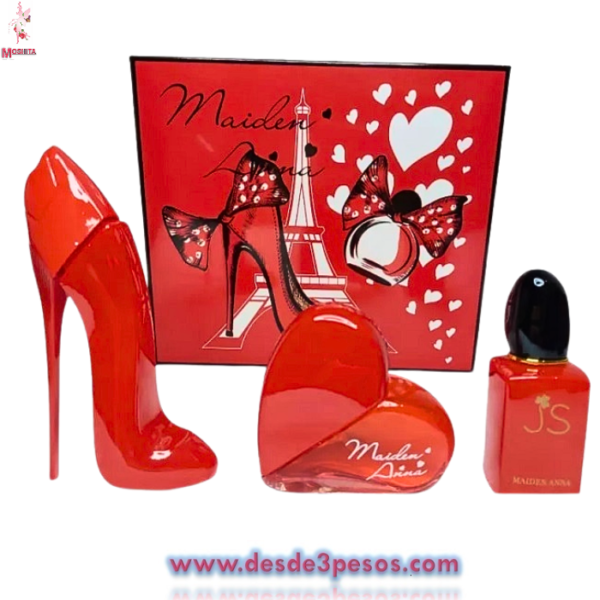 Estuche 3 Perfumes Mujer Versión De Bolsillo Fragancia Dulce 50 Y 30 ML. - Imagen 2