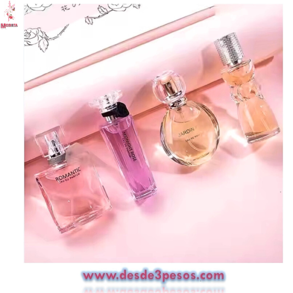 Kit 4pz Perfume Para Mujer Con Aroma Florales Intensos 25 y 30 ml. - Imagen 2