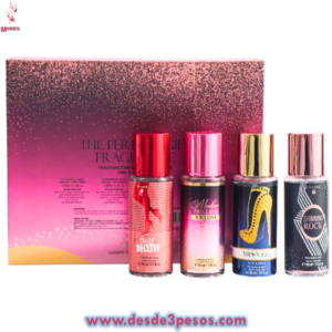 Set de 4 Body Spray V LOVE aromas Cítricos y Frutales 40 ml.