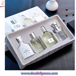 Set de 4 Pza.  Perfumes Para Hombre Corporal Larga Duracion F-199  25ml.