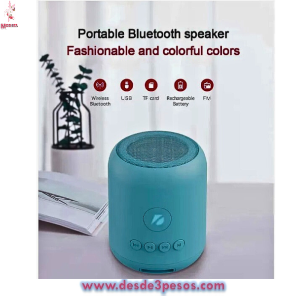Bocina Radio FM/Reproductor PORTABLE SPEAKER   Mod: KST-1635 9 X 7  cm.  Incluye cargador - Imagen 2
