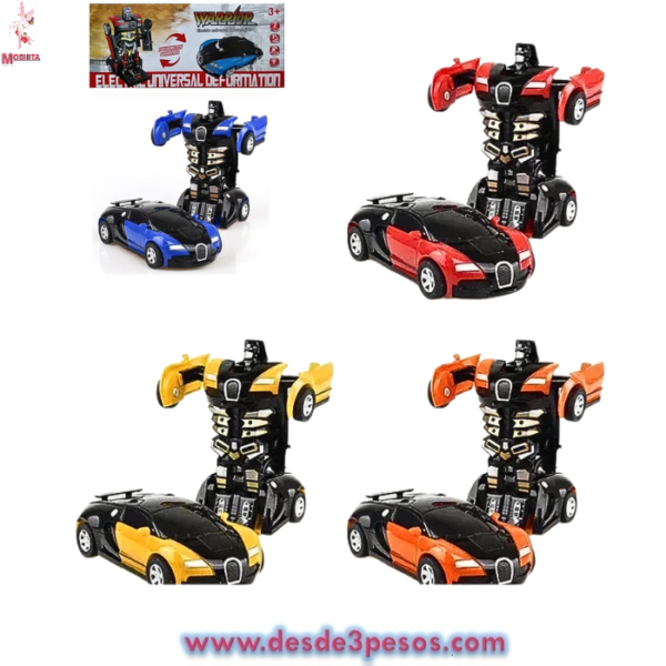 Carro Deportivo Transformers con Luz y Sonido ocupa 3 pilas AA no incluidas 22 x 10 cm. En colores - Imagen 2