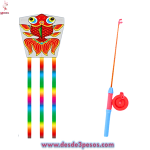 Papalote de plastico decorado con base incluida para poder volarlo 64 x 54 cm
