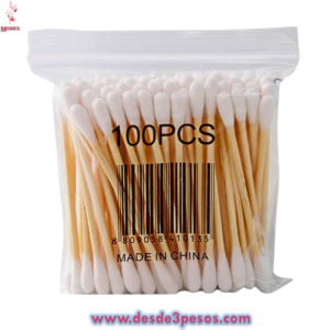 Bolsita con 100 piezas de Cotonete de bambu 7 cm.