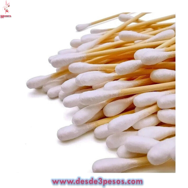 Bolsita con 100 piezas de Cotonete de bambu 7 cm. - Imagen 2