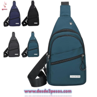 Mochila Cruzada Vinil Suave de 3 Diviciones con cierre en varios colores 30 x20cm