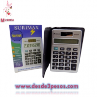 Calculadora electrónica SM-510A 8 dígitos, tecla goma incluye batería SURIMAX 7 x 5cm.