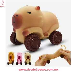 Capybara Coche Relleno de Masa Moldeable 3 tonos 10 x 7 cm. Caja con 12 pza. precio por 1 pza.