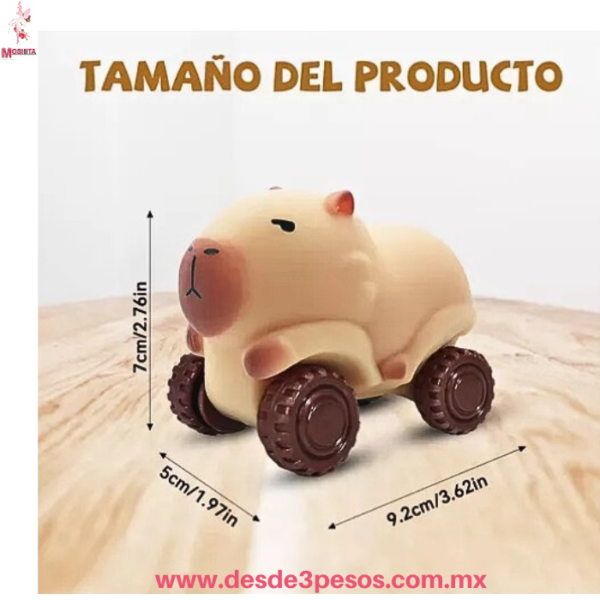 Capybara Coche Relleno de Masa Moldeable 3 tonos 10 x 7 cm. Caja con 12 pza. precio por 1 pza. - Imagen 2