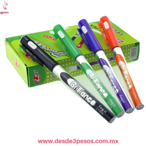 Caja con 12 Bligrafos con Lampara tinta Negra 14 cm. De largo